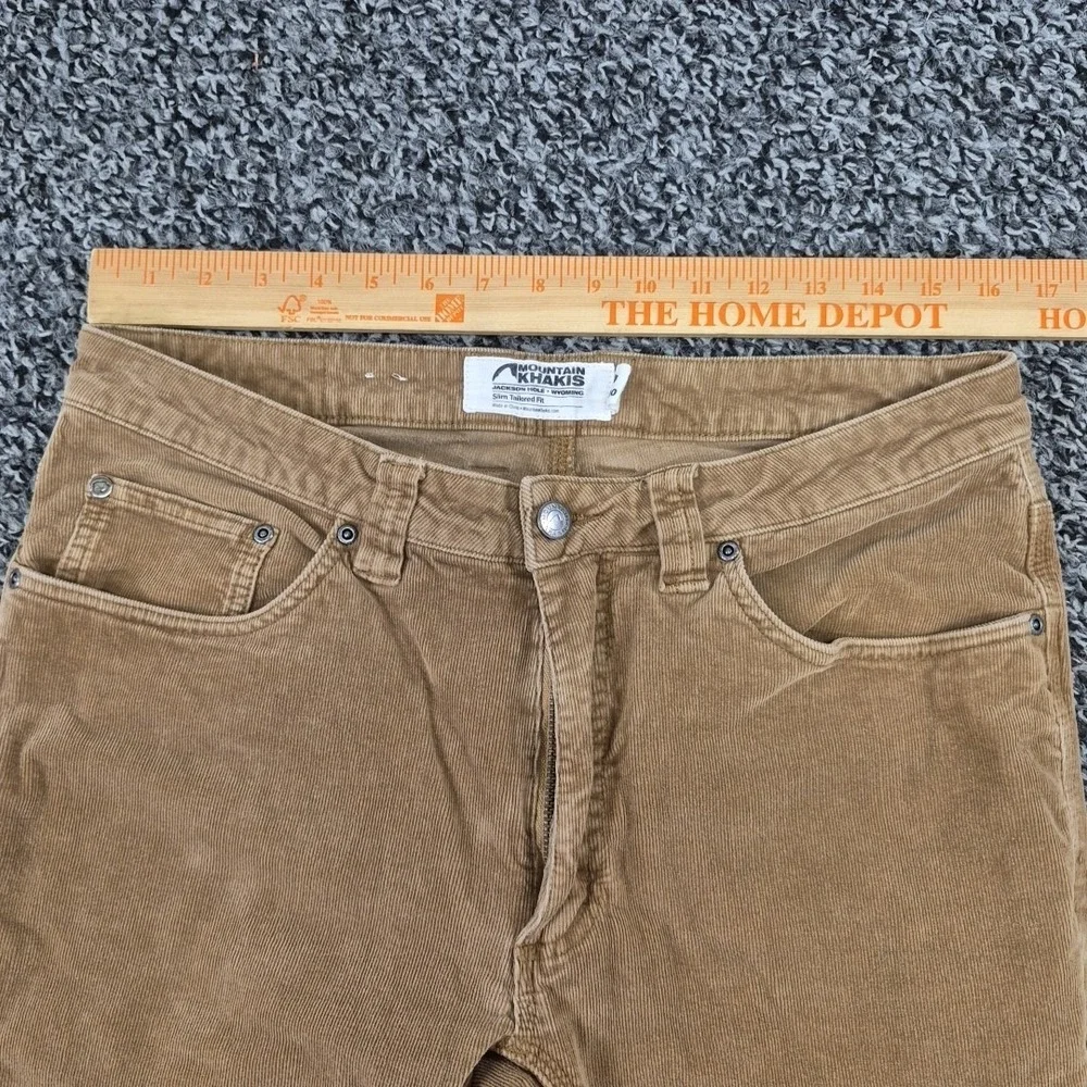 Mountain Khakis Canyon Cord Slim‎ Tailored Corduroy Pants Brown Men's Size 34x30